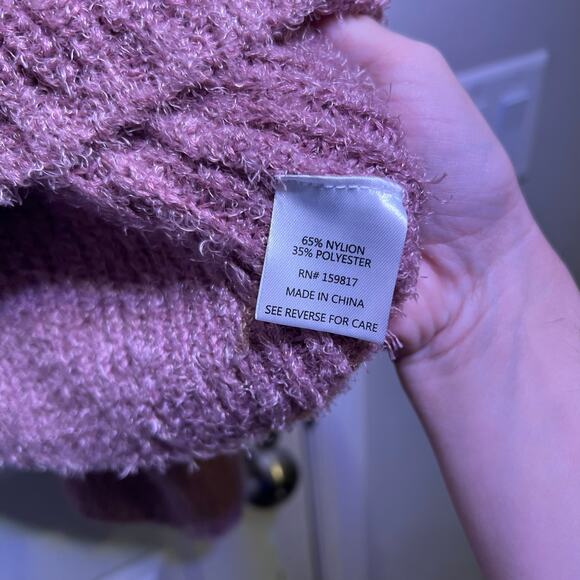 Altar State Pink Boucle Cowl Neck Cropped‎ Sweater Womens Size L - Picture 4 of 4